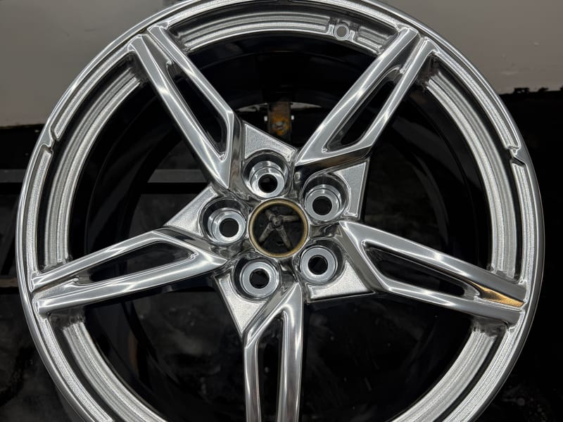 Polished split five-spoke wheel